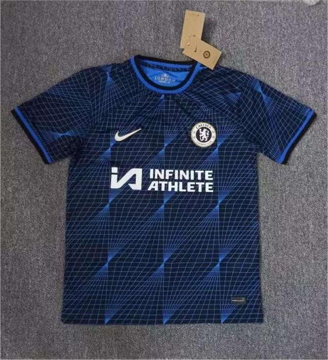 AAA Quality Chelsea 23/24 Away Black/Blue Sponsor Soccer Jersey